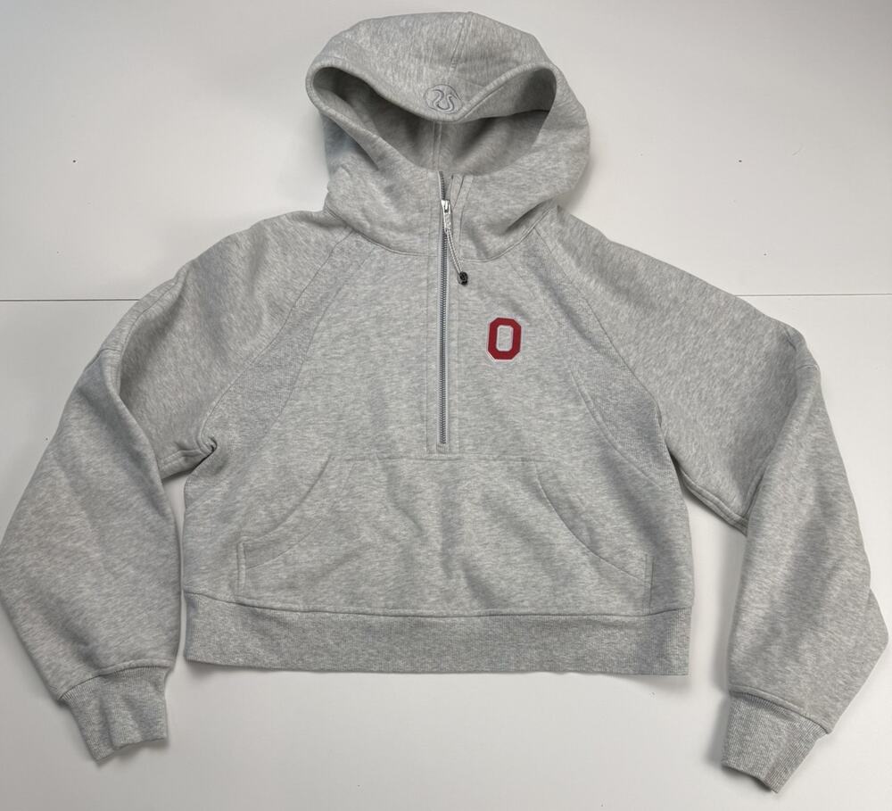 Lululemon Scuba Oversized Half Zip Hoodie XS/S Gray Ohio State Buckeyes OSU